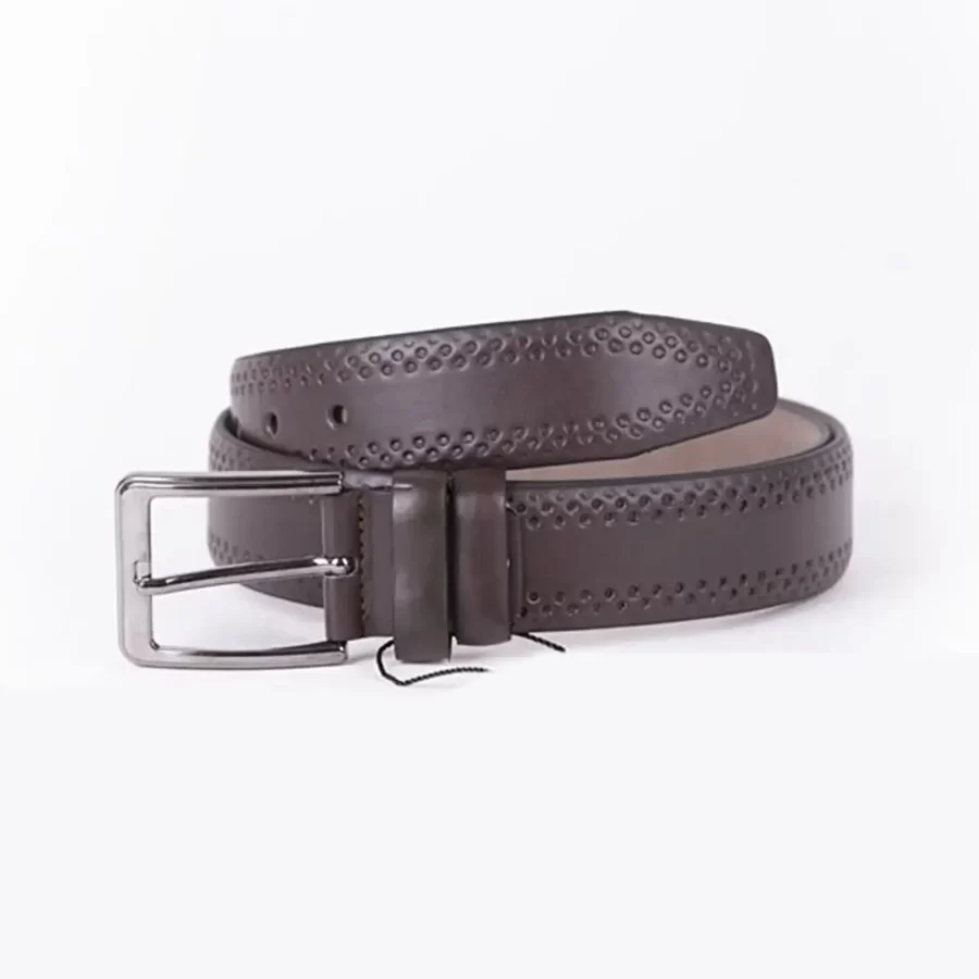 Dark Brown Mens Belt For Trousers Genuine Leather ST008841 2