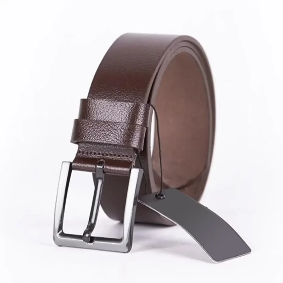 Dark Brown Mens Belt Wide Casual Genuine Leather ST00041 35