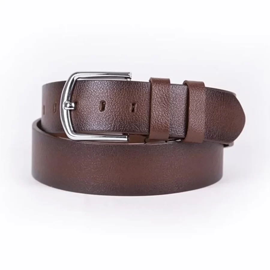 Dark Brown Mens Belt Wide Casual Genuine Leather ST00844 4