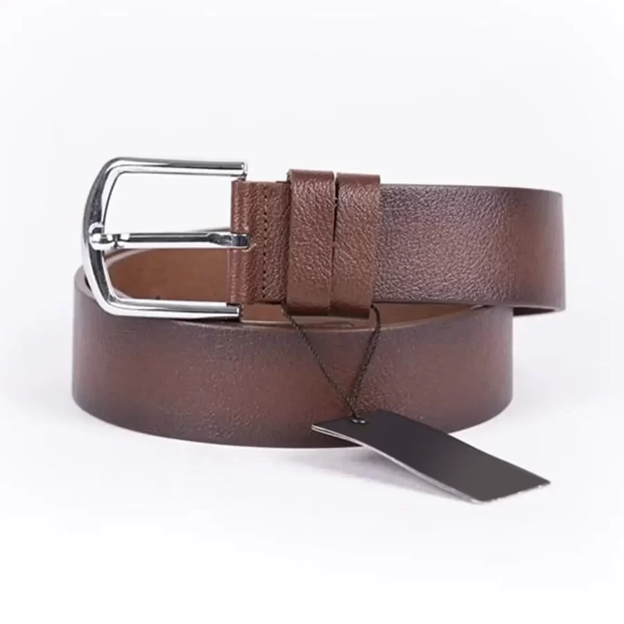 Dark Brown Mens Belt Wide Casual Genuine Leather ST00844 5