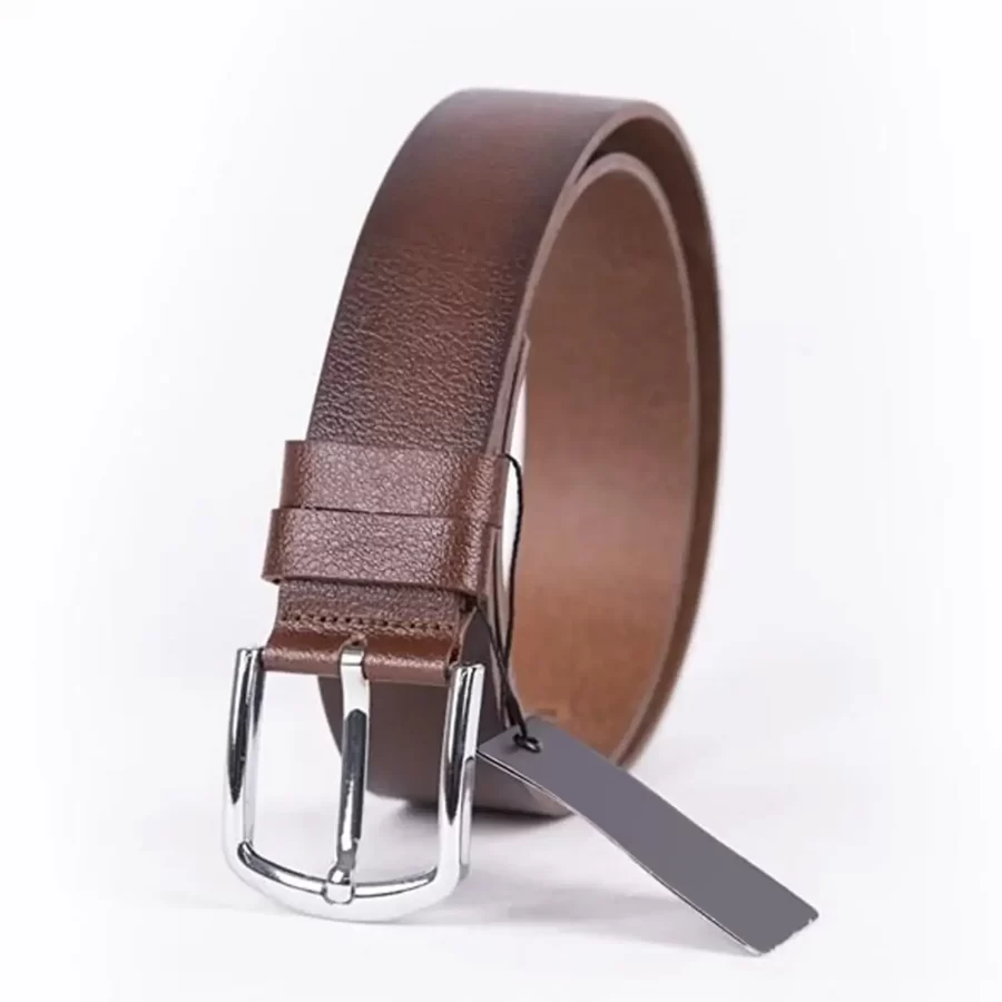 Dark Brown Mens Belt Wide Casual Genuine Leather ST00844 6