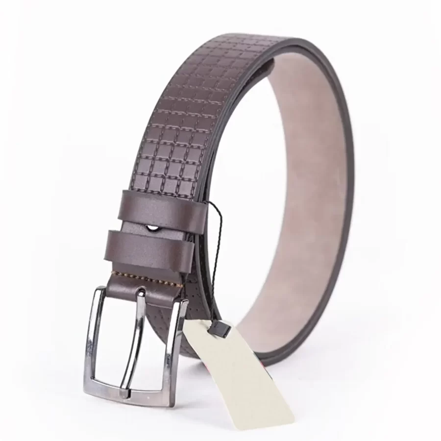 Dark Brown Mens Vegan Leather Belt For Jeans ST00915 3