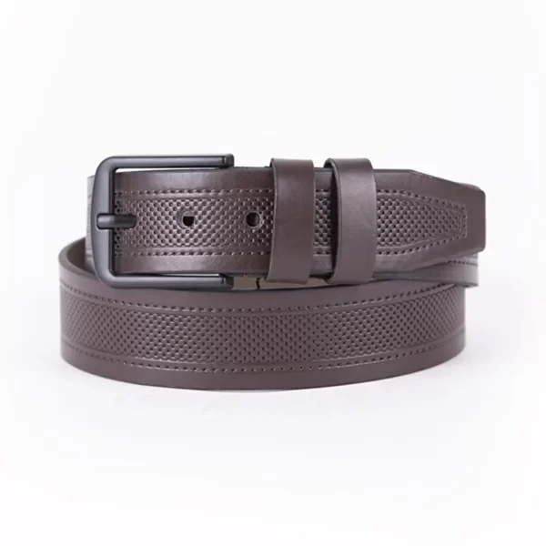 Dark Brown Mens Vegan Leather Belt For Jeans ST00928 4