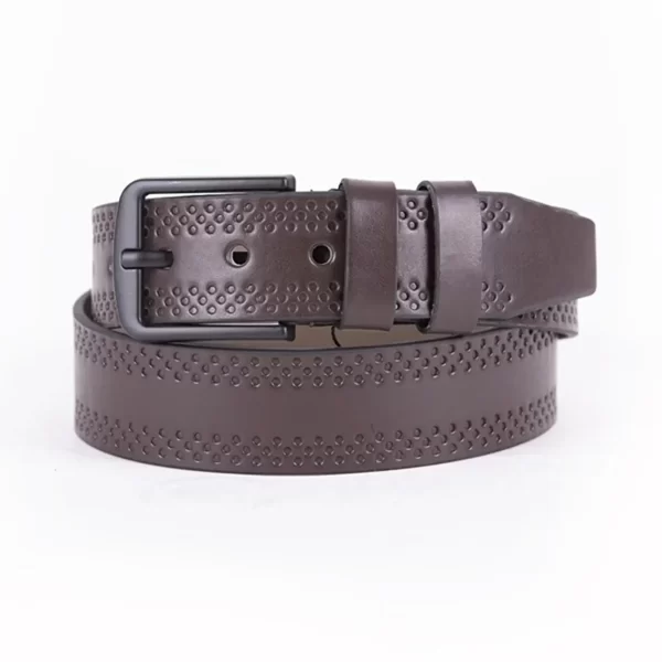 Dark Brown Mens Vegan Leather Belt For Jeans ST00934 10