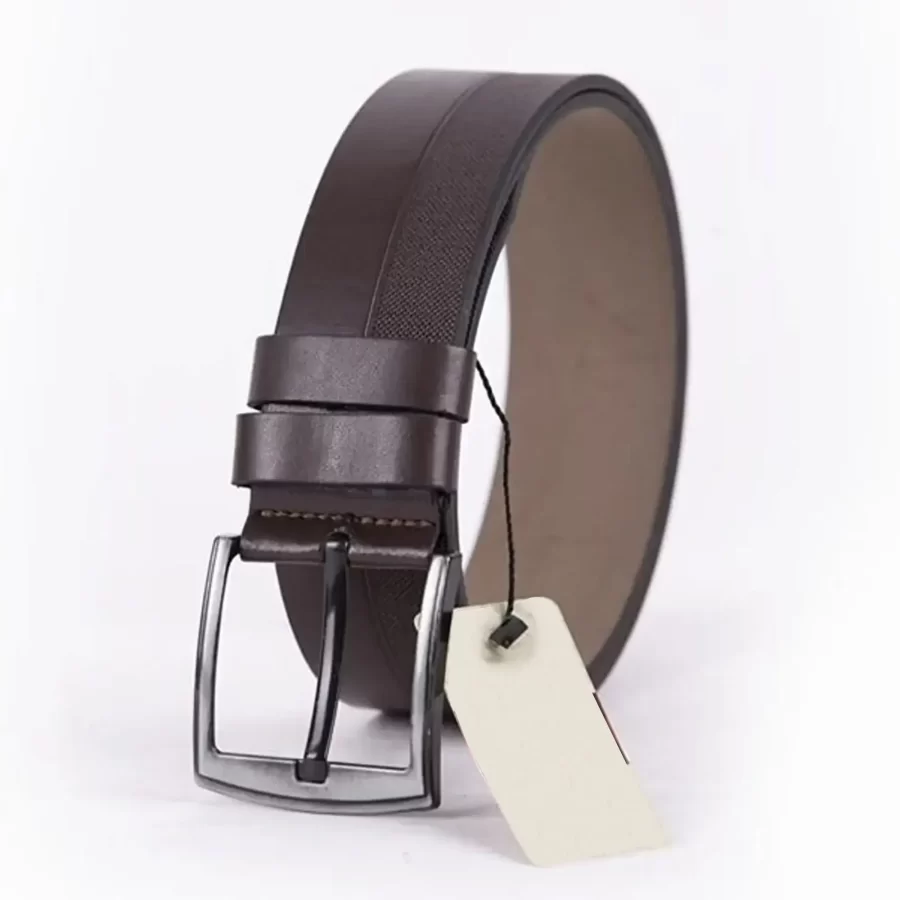 Dark Brown Mens Vegan Leather Belt For Jeans ST00964 6