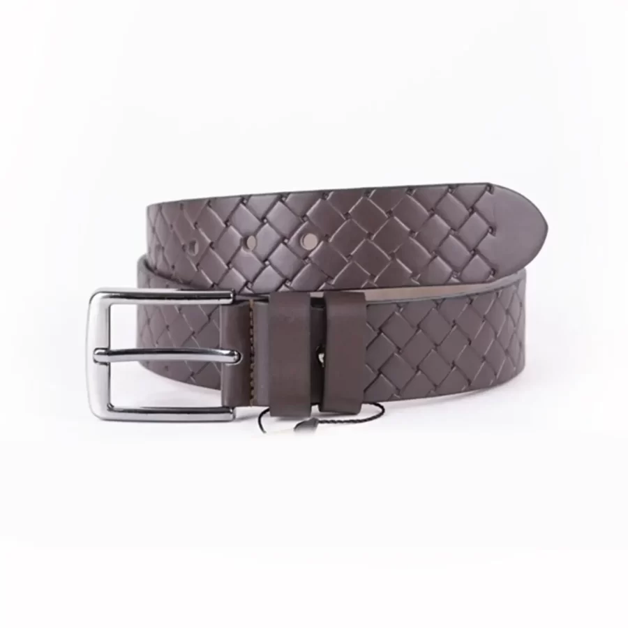 Dark Brown Mens Vegan Leather Belt For Jeans TYC00123304007 2