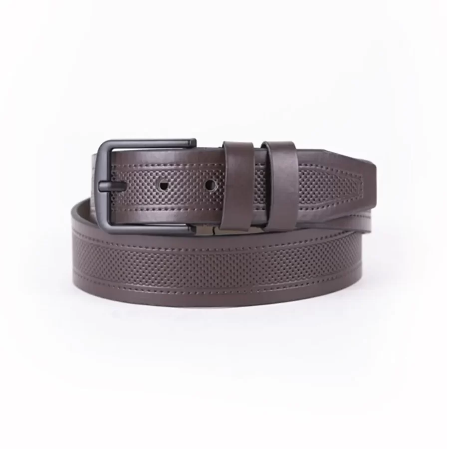 Dark Brown Mens Vegan Leather Belt For Jeans TYC00123665748 1