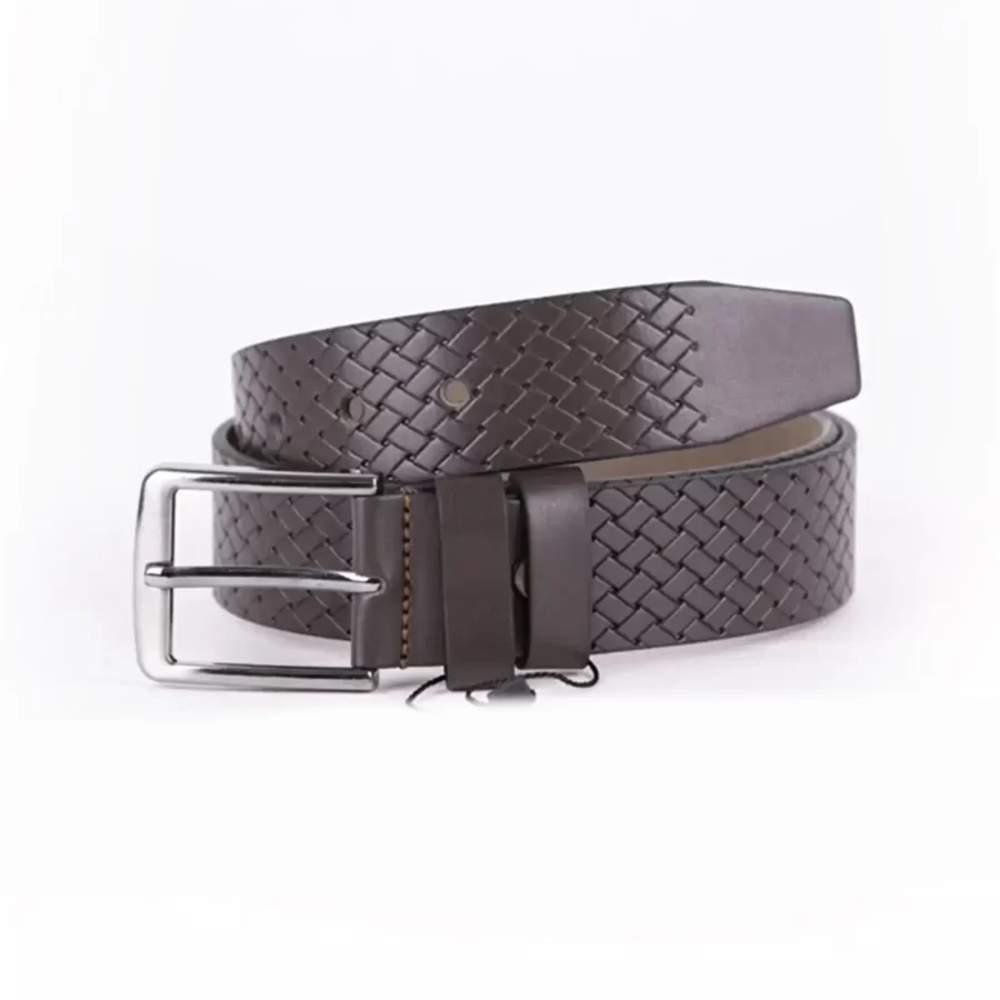 Dark Brown Mens Vegan Leather Belt For Jeans TYC00123703969 2