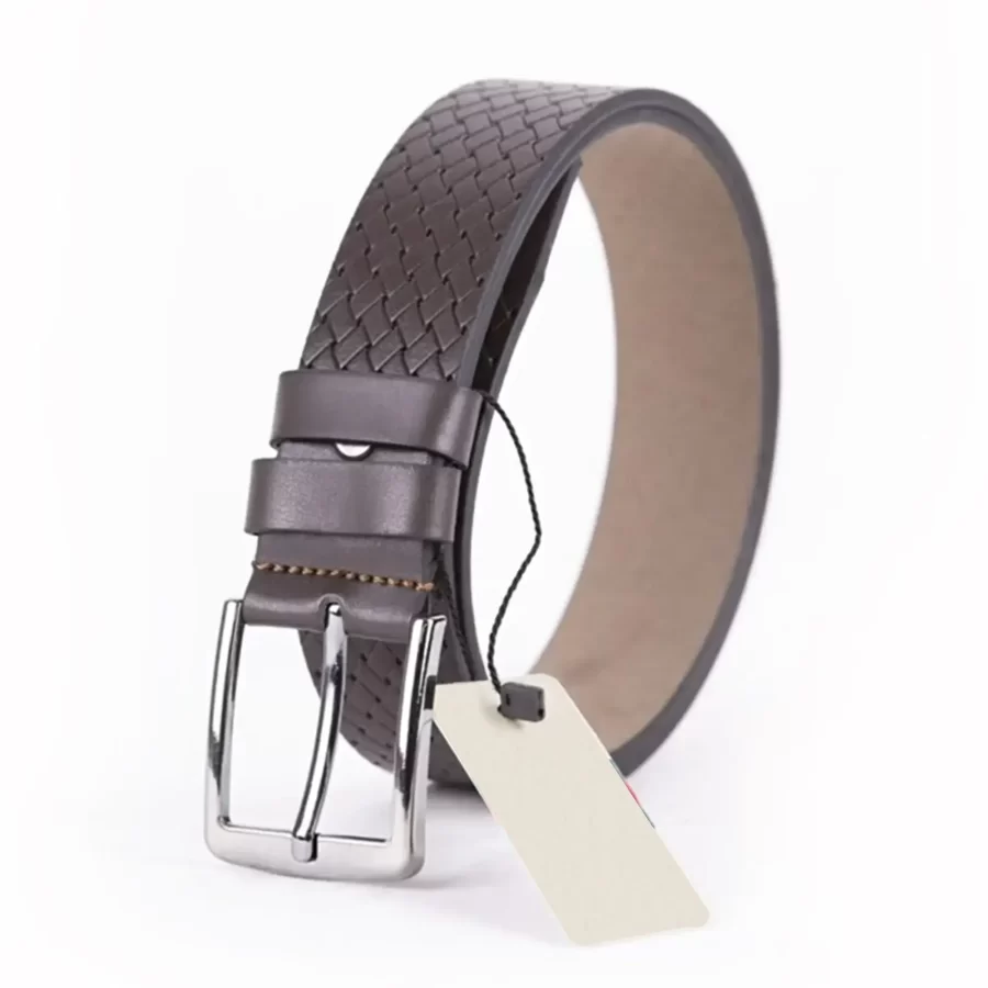 Dark Brown Mens Vegan Leather Belt For Jeans TYC00123703969 3