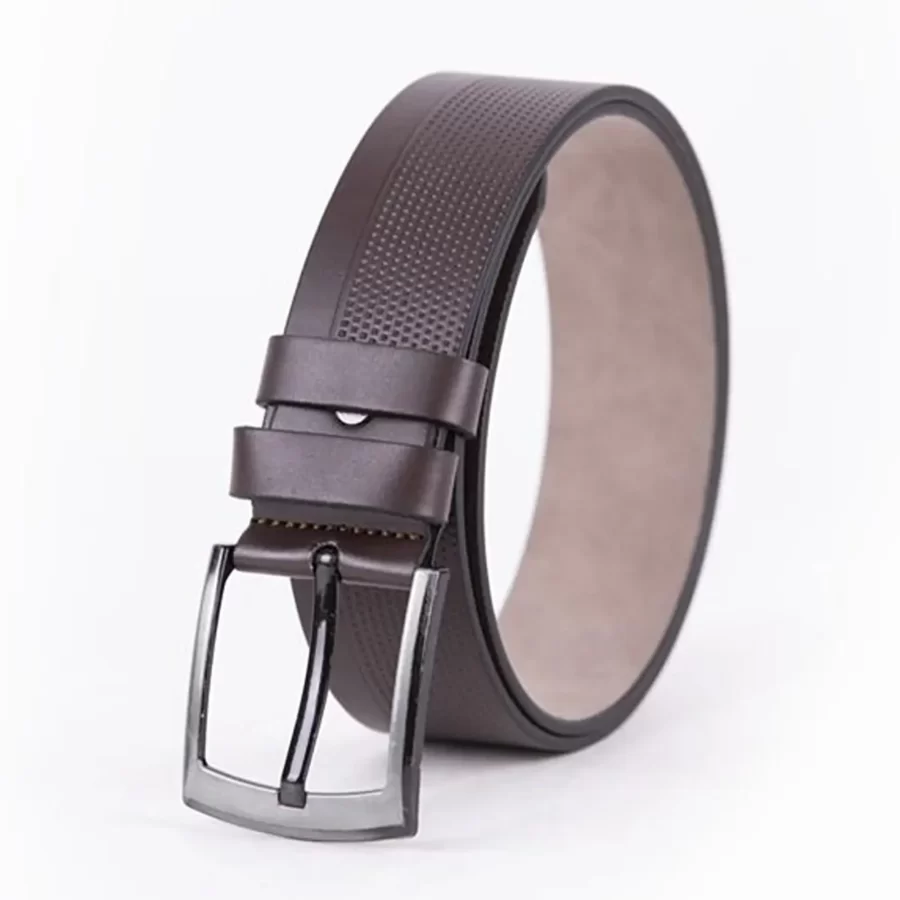 Dark Brown Mens Vegan Leather Belt For Jeans Wide 4 5 cm ST00956 8