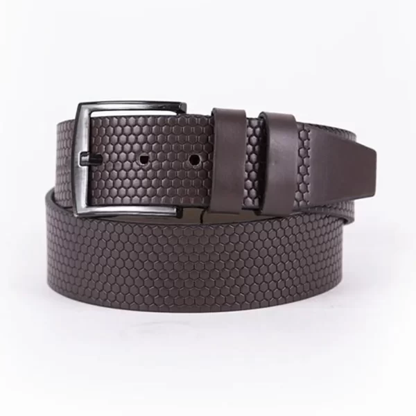 Dark Brown Mens Vegan Leather Belt For Jeans Wide 4 5 cm ST00959 1