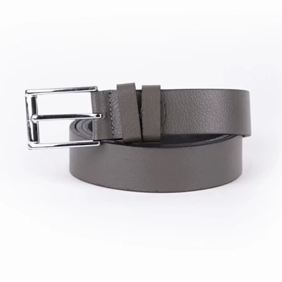 Gray Mens Belt Dress Genuine Leather MID01 11 2