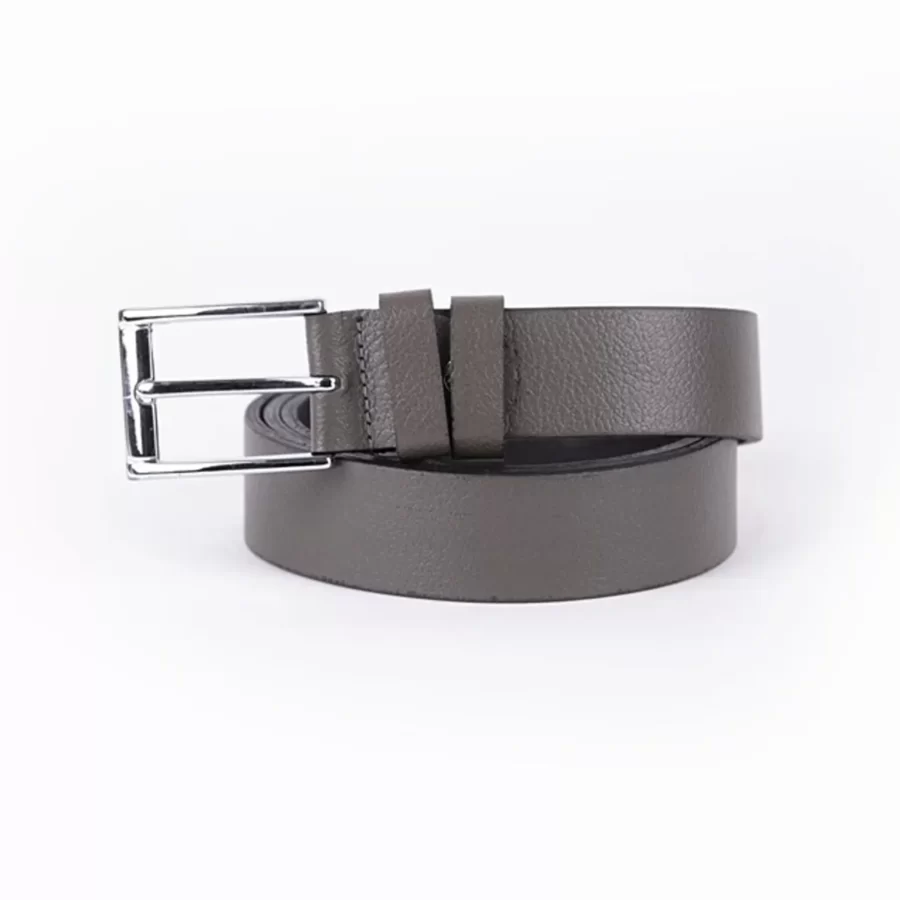 Gray Mens Belt For Suit Genuine Leather ST01110 2
