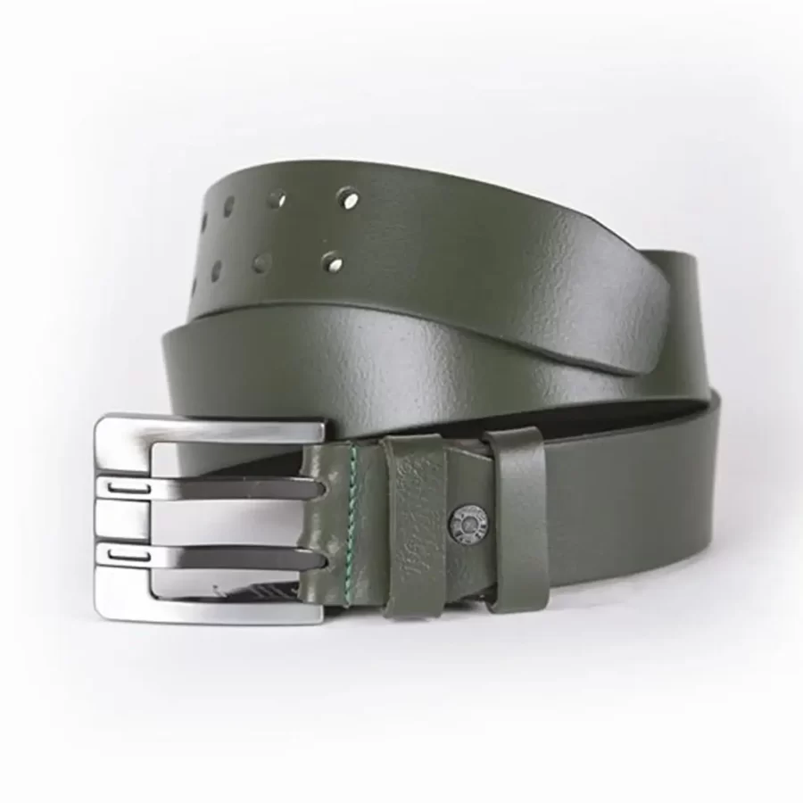 Green Mens Belt For Jeans Wide Genuine Leather ST01009 1