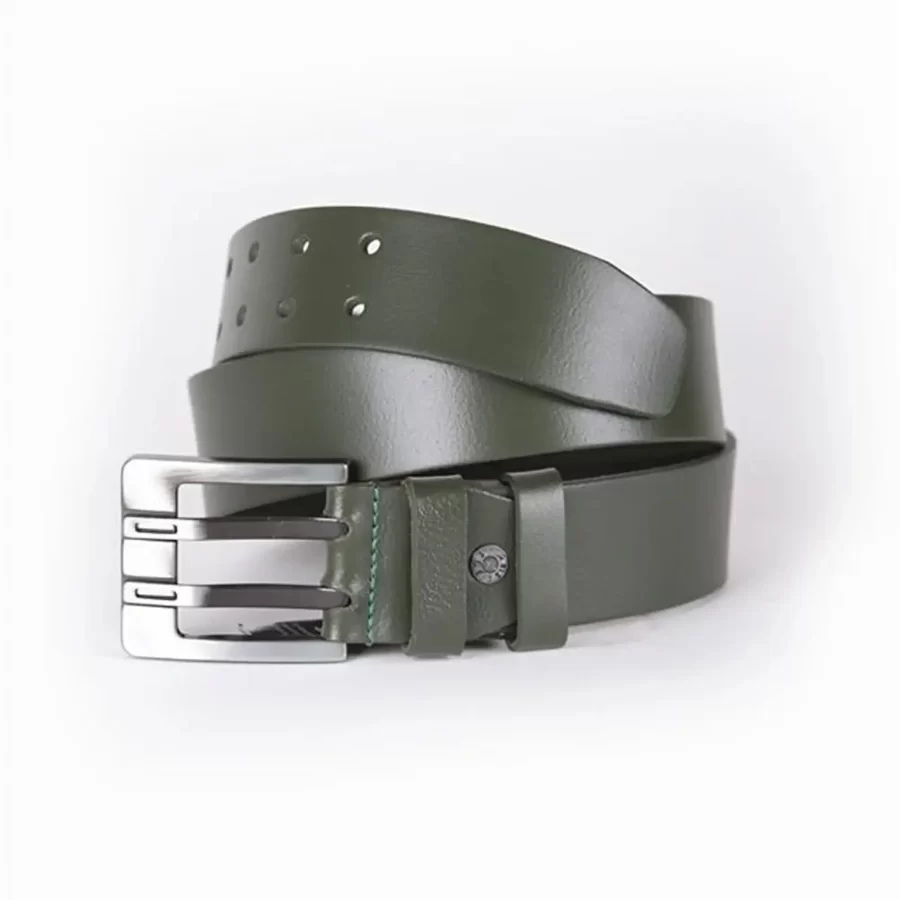 Green Mens Belt For Jeans Wide Genuine Leather ST010099 1