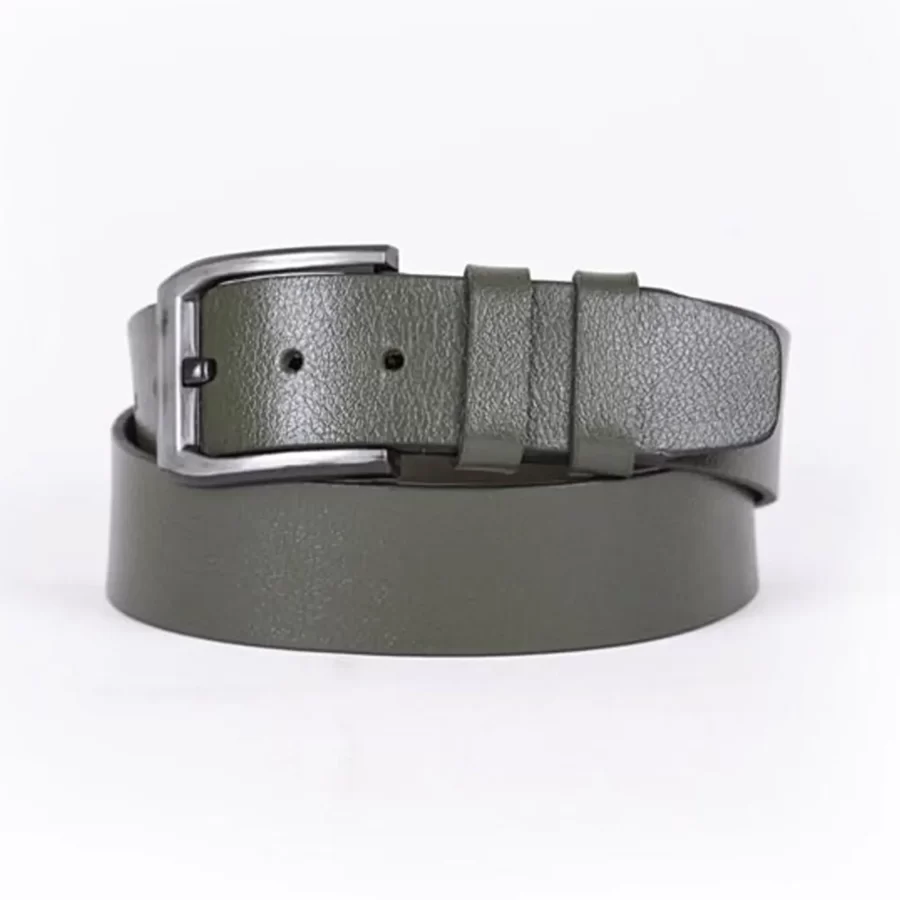 Green Mens Belt Wide Casual Genuine Leather ST00041 30