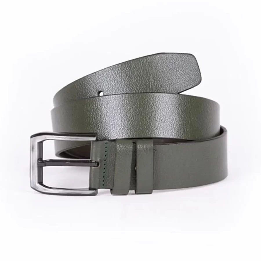 Buy Green Mens Belt Wide Casual Genuine Leather - LeatherBeltsOnline.com