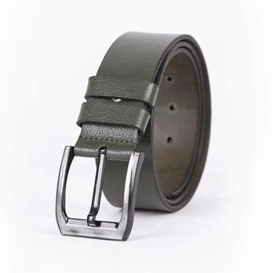 Green Mens Belt Wide Casual Genuine Leather ST00041 32