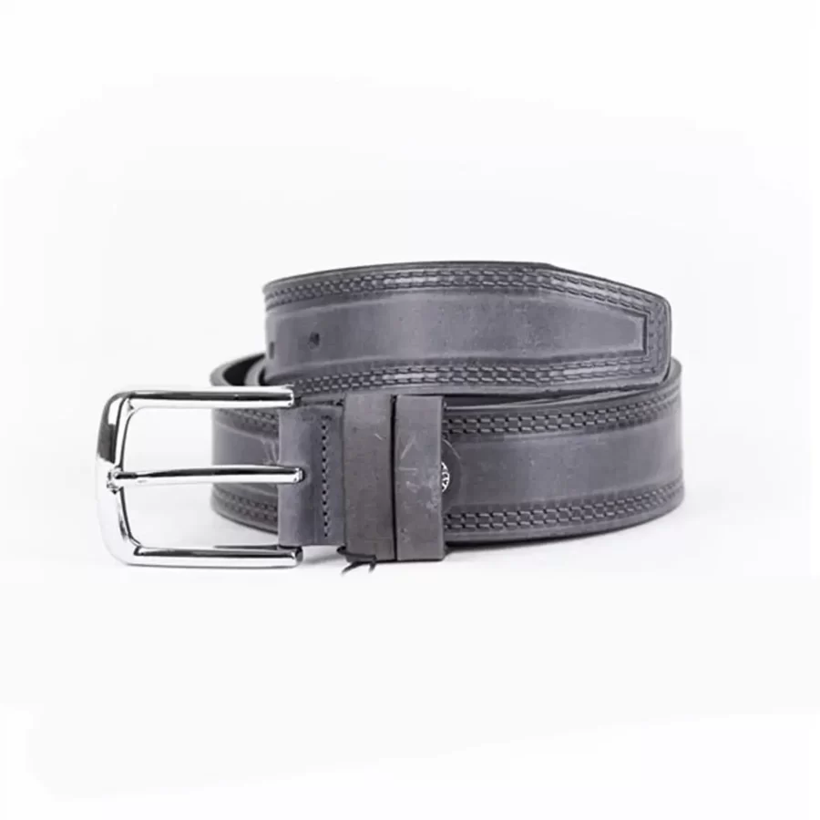 Grey Mens Belt Casual Genuine Leather ST01394 2