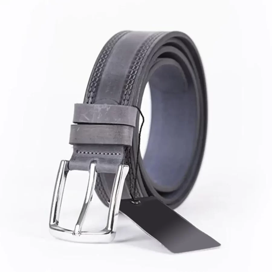 Grey Mens Belt Casual Genuine Leather ST01394 3