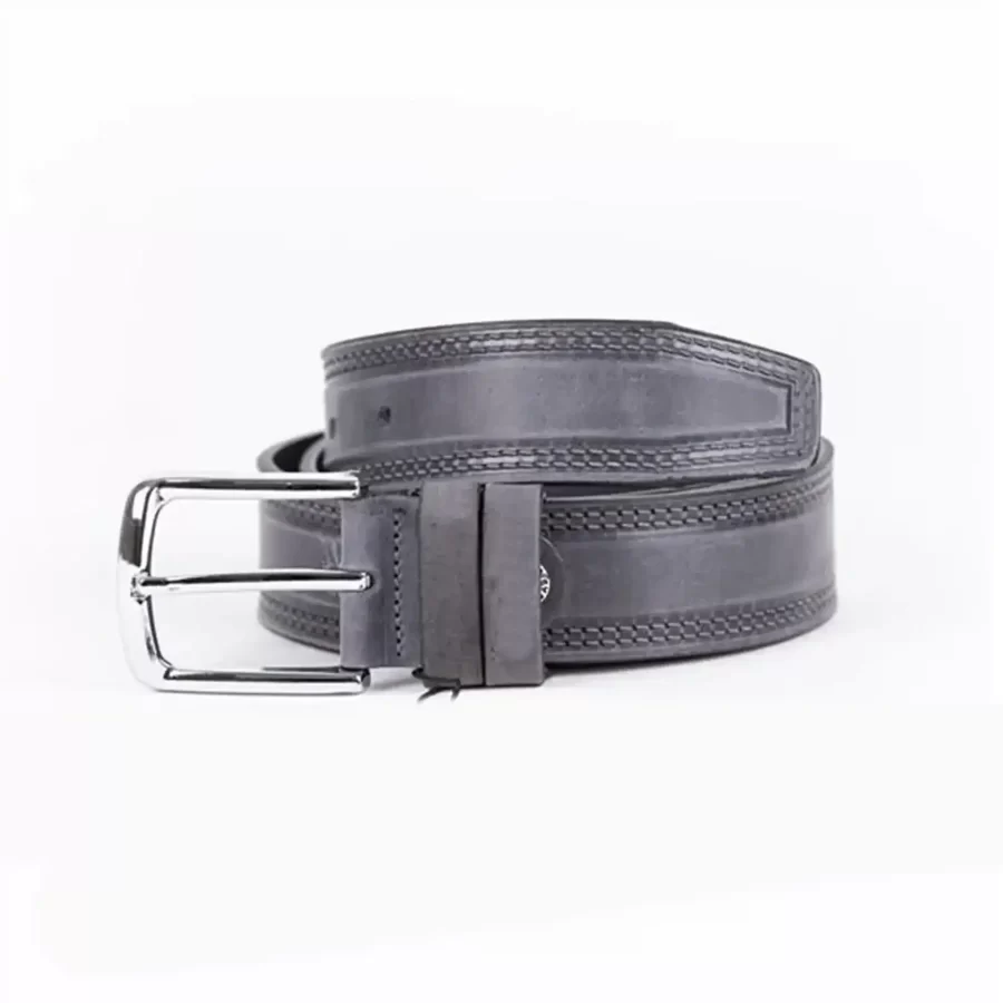 Grey Mens Belt Casual Genuine Leather ST01394 v2