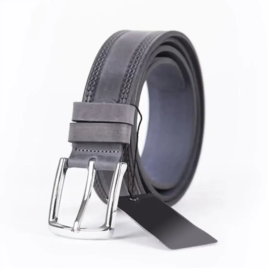 Grey Mens Belt Casual Genuine Leather ST01394 v3