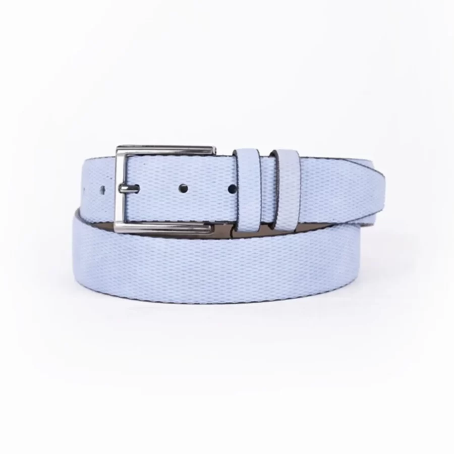Light Blue Mens Vegan Leather Belt For Jeans TYC00123220044 1