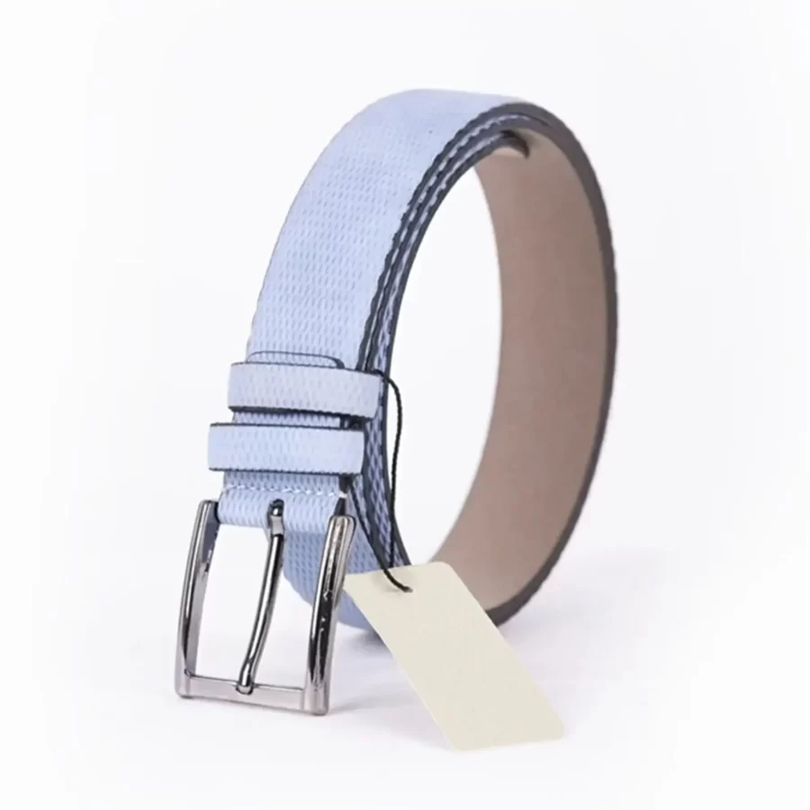 Light Blue Mens Vegan Leather Belt For Jeans TYC00123220044 3