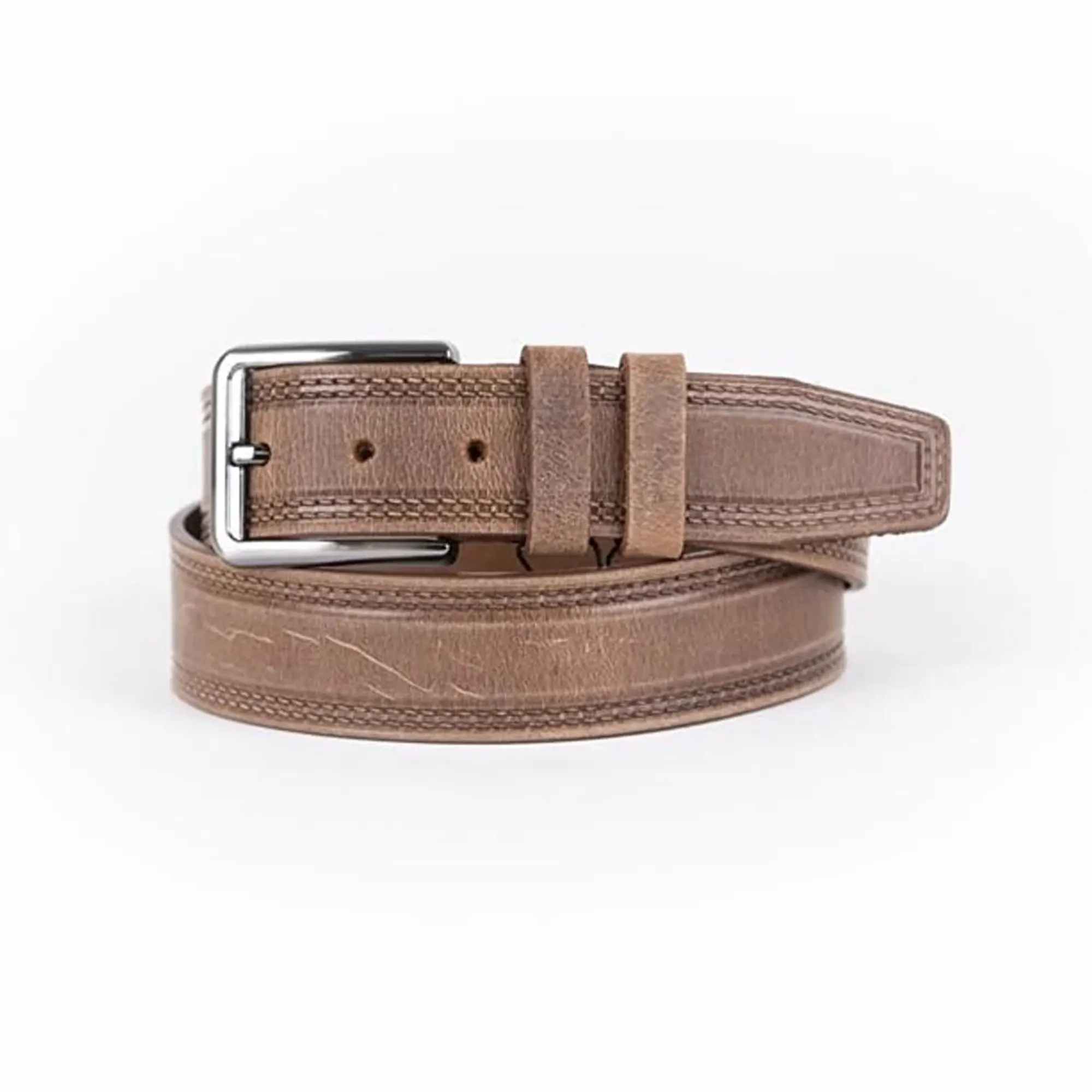 Casual Light Brown Leather Belt