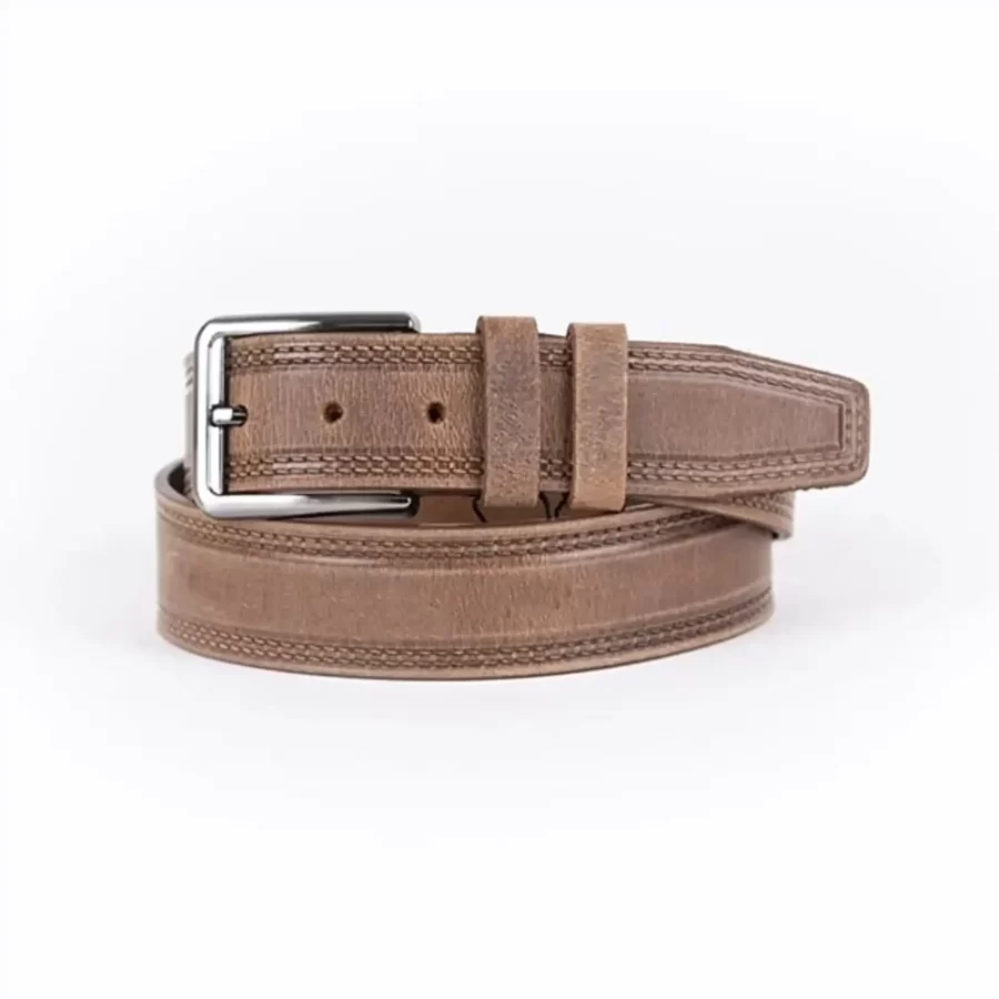 Light Brown Mens Belt Casual Genuine Leather ST01394 v7