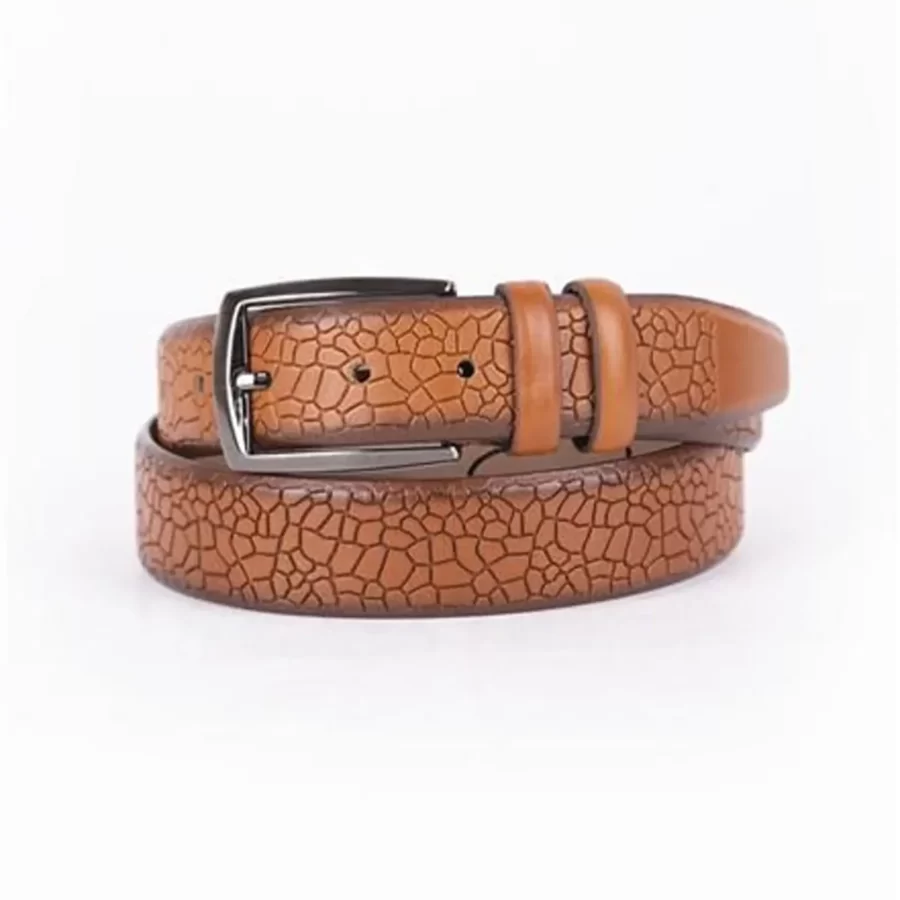 Light Brown Mens Belt Dress Designer Calf Leather ST01480 1