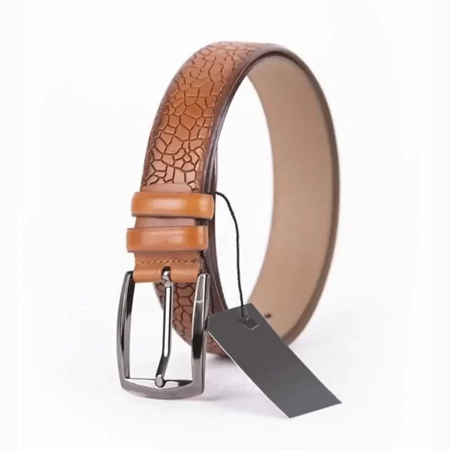 Light Brown Mens Belt Dress Designer Calf Leather ST01480 3