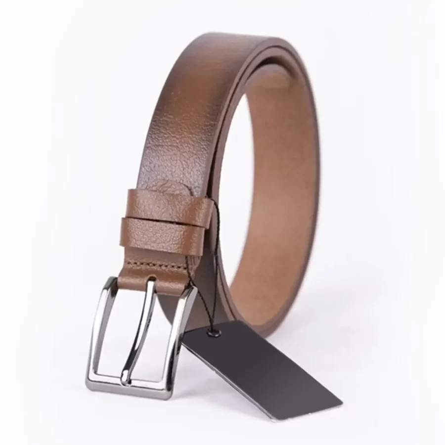 Light Brown Mens Belt Dress Genuine Leather MID01 3G 1