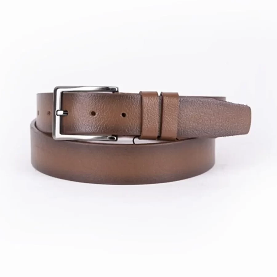 Light Brown Mens Belt Dress Genuine Leather MID01 3G 3