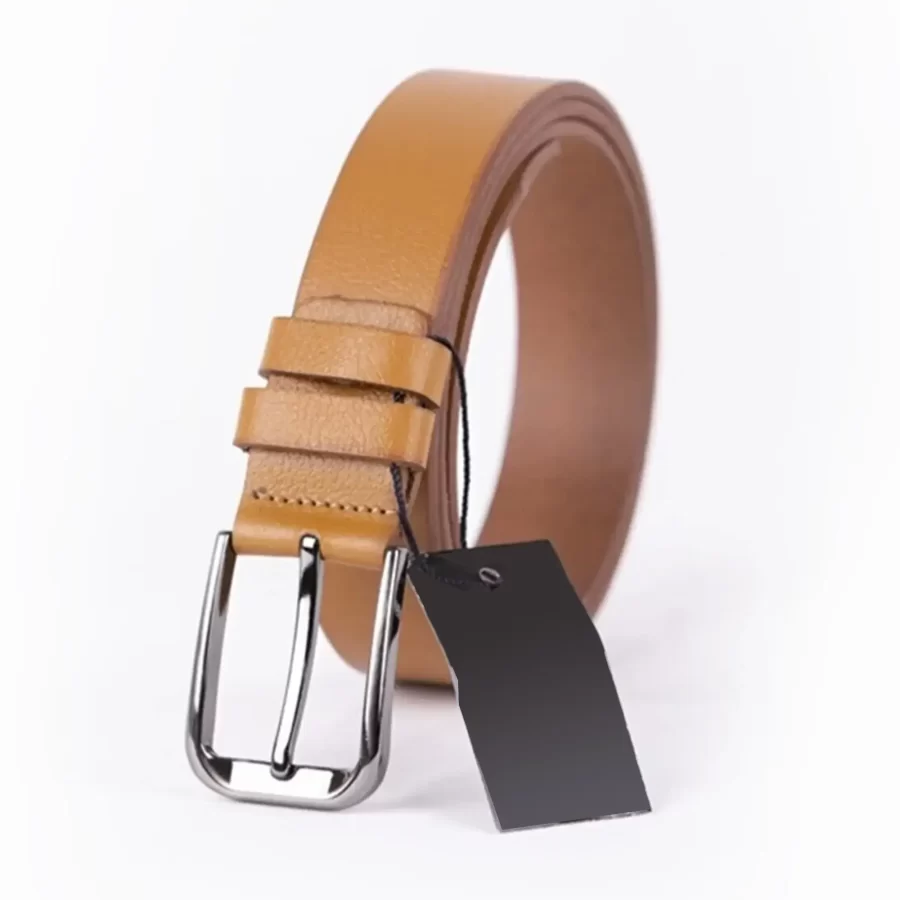 Light Brown Mens Belt Dress Genuine Leather MID01 4 1