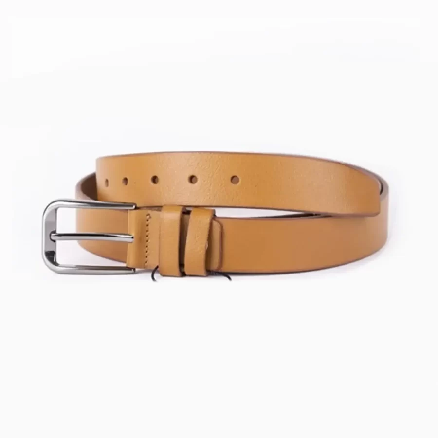 Light Brown Mens Belt Dress Genuine Leather MID01 4 2