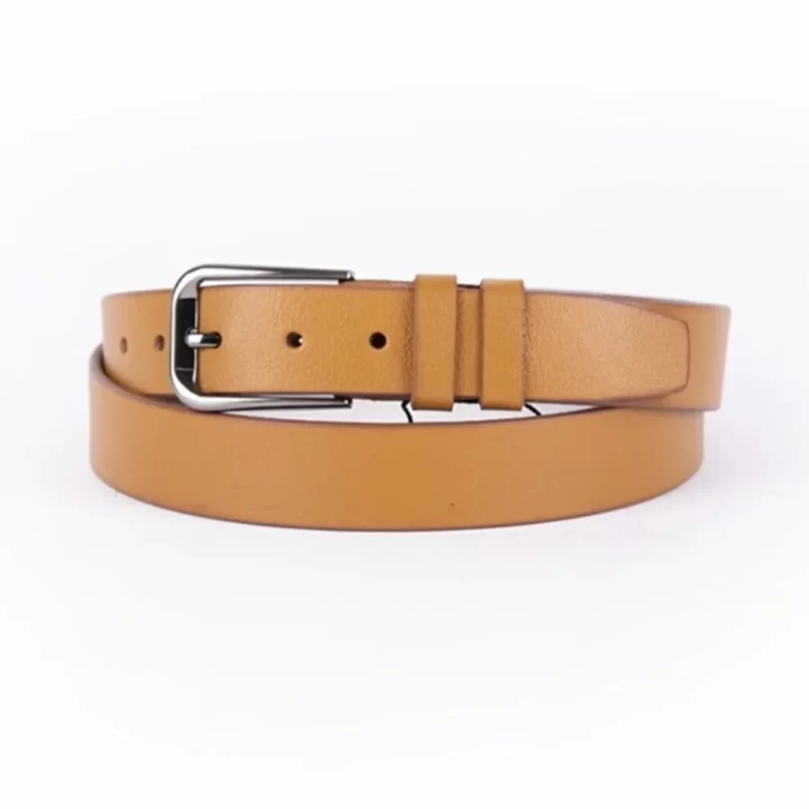 Light Brown Mens Belt Dress Genuine Leather MID01 4 3