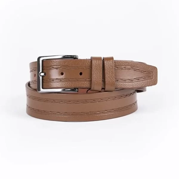 Light Brown Mens Belt For Jeans Genuine Leather ST01334 1