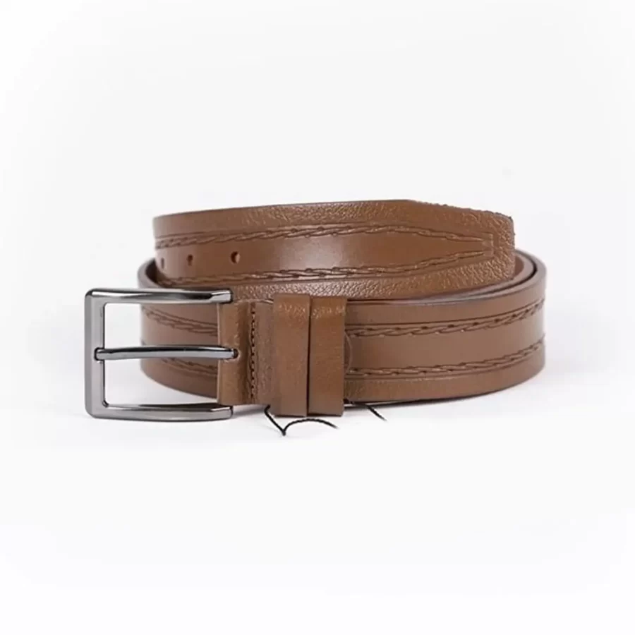 Light Brown Mens Belt For Jeans Genuine Leather ST01334 2