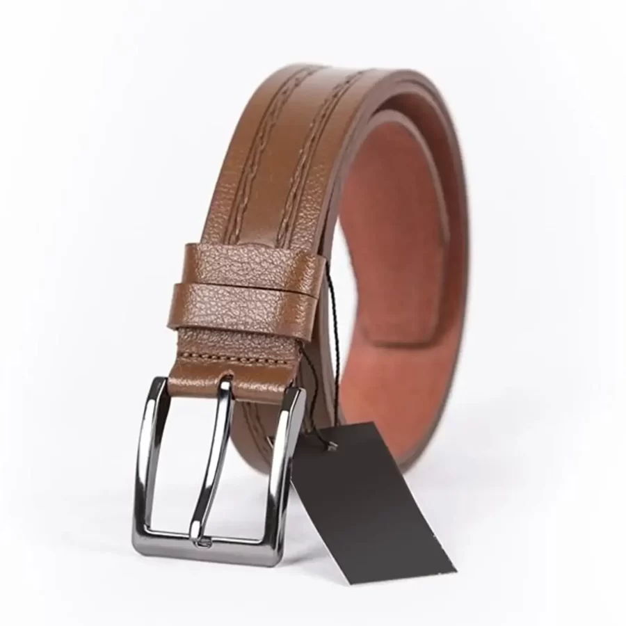 Light Brown Mens Belt For Jeans Genuine Leather ST01334 3