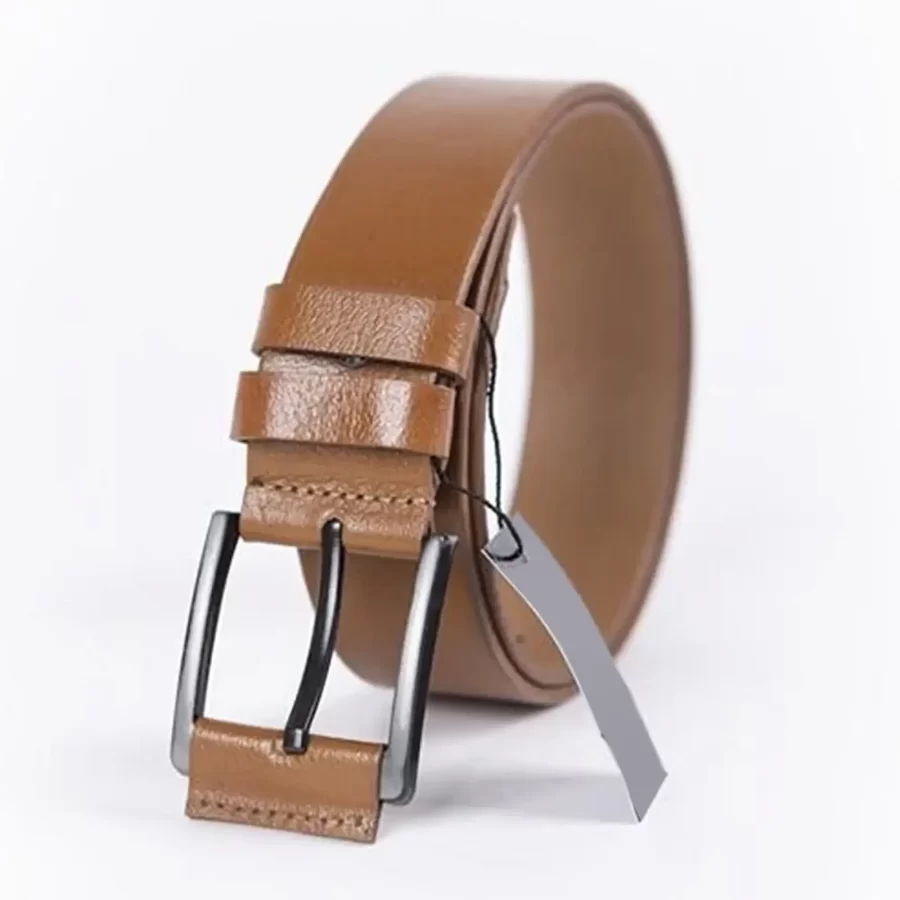 Light Brown Mens Belt For Jeans Wide Genuine Leather ST00857 9