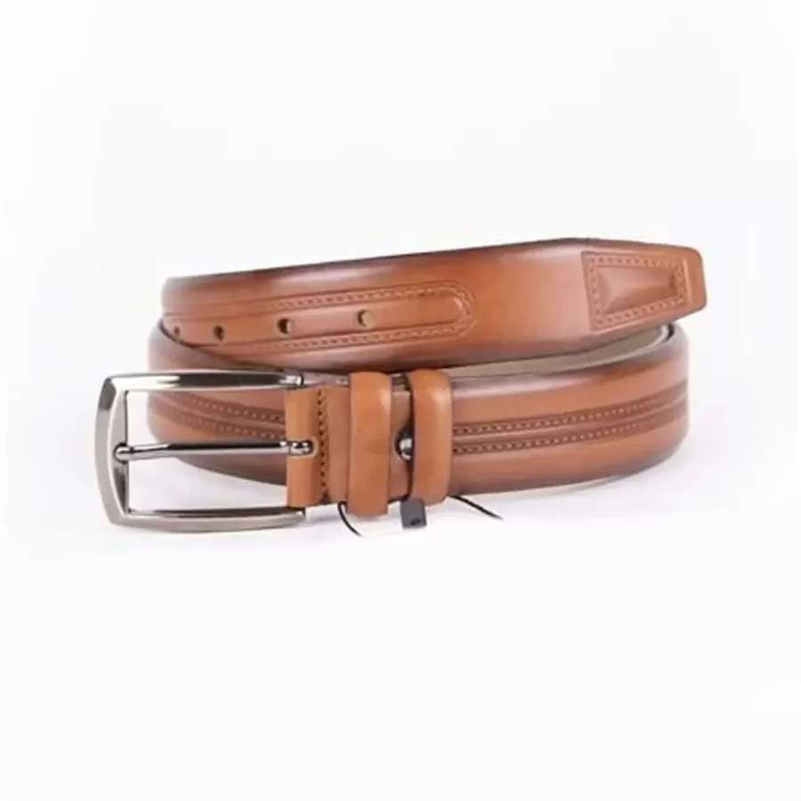 Light Brown Mens Belt For Pants Genuine Leather ST01469 5