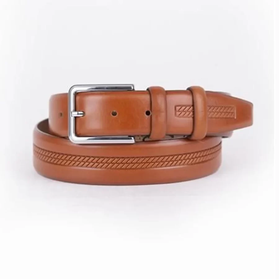 Light Brown Mens Belt For Pants Genuine Leather ST01521 1