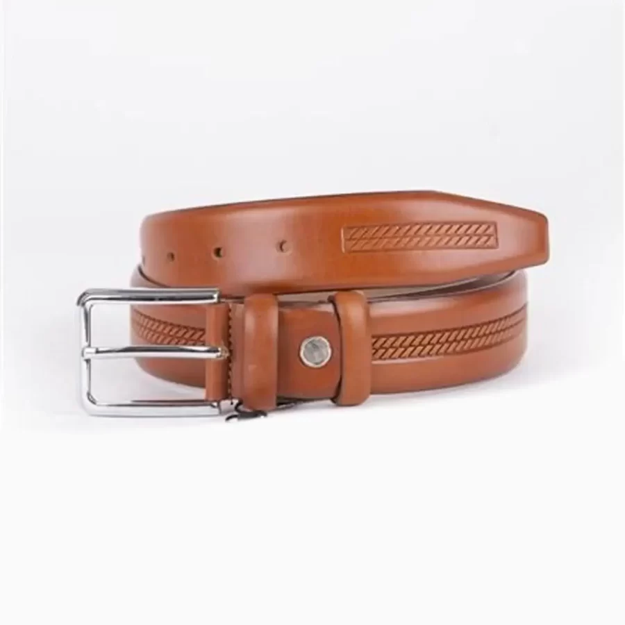Light Brown Mens Belt For Pants Genuine Leather ST01521 2