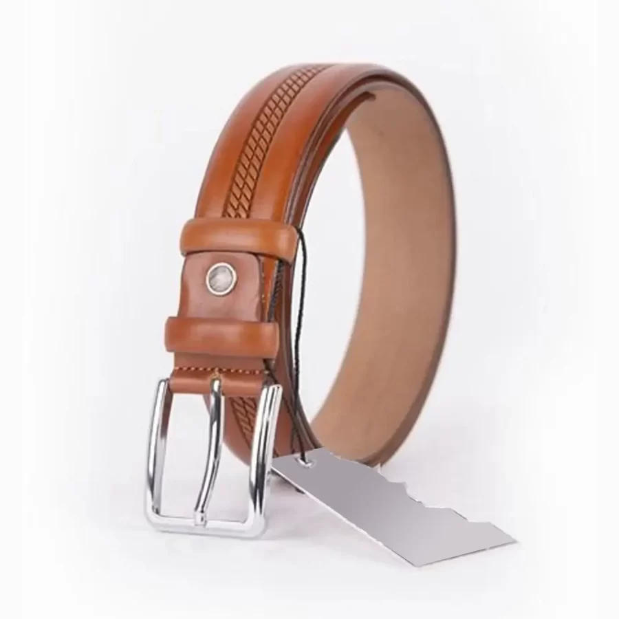 Light Brown Mens Belt For Pants Genuine Leather ST01521 3