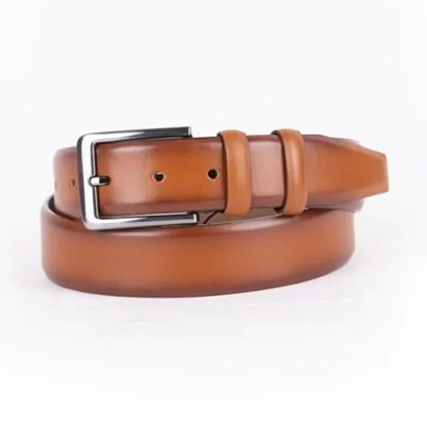 Light Brown Mens Belt For Suit Genuine Leather ST00140 4