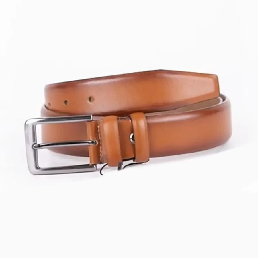 Light Brown Mens Belt For Suit Genuine Leather ST00140 5