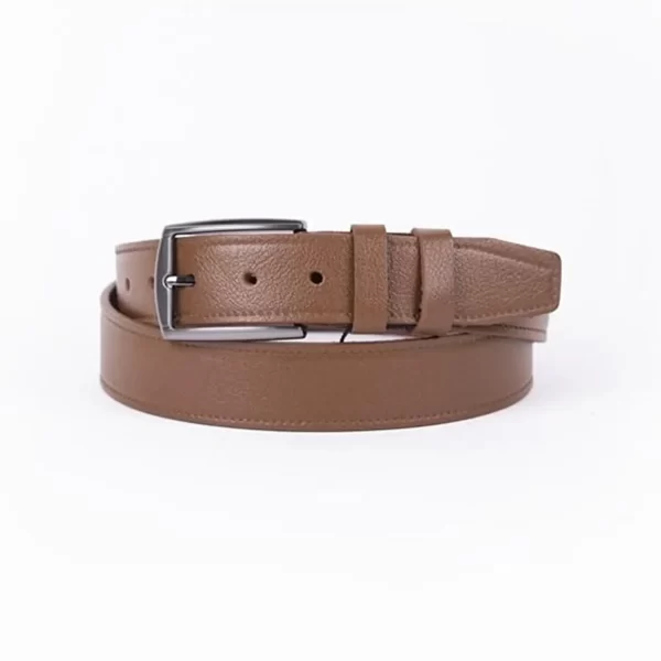 Light Brown Mens Belt For Suit Genuine Leather ST01170 4