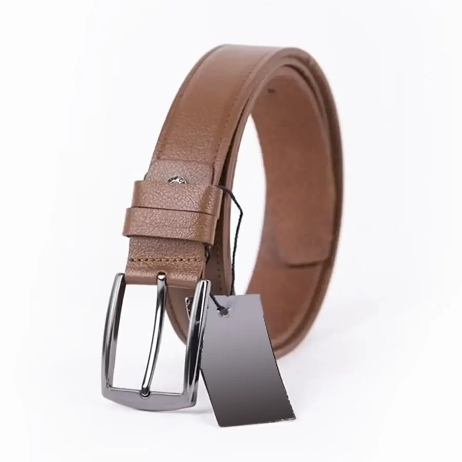 Light Brown Mens Belt For Suit Genuine Leather ST01170 6