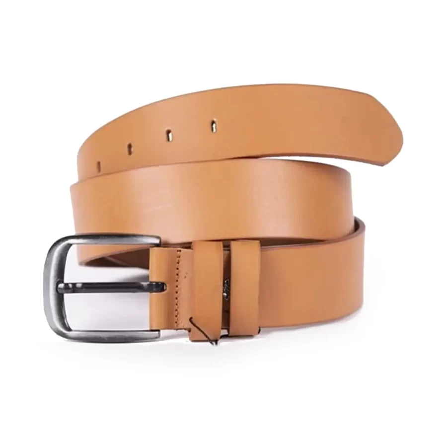 Light Brown Mens Belt Wide Casual Genuine Leather ST00041 17